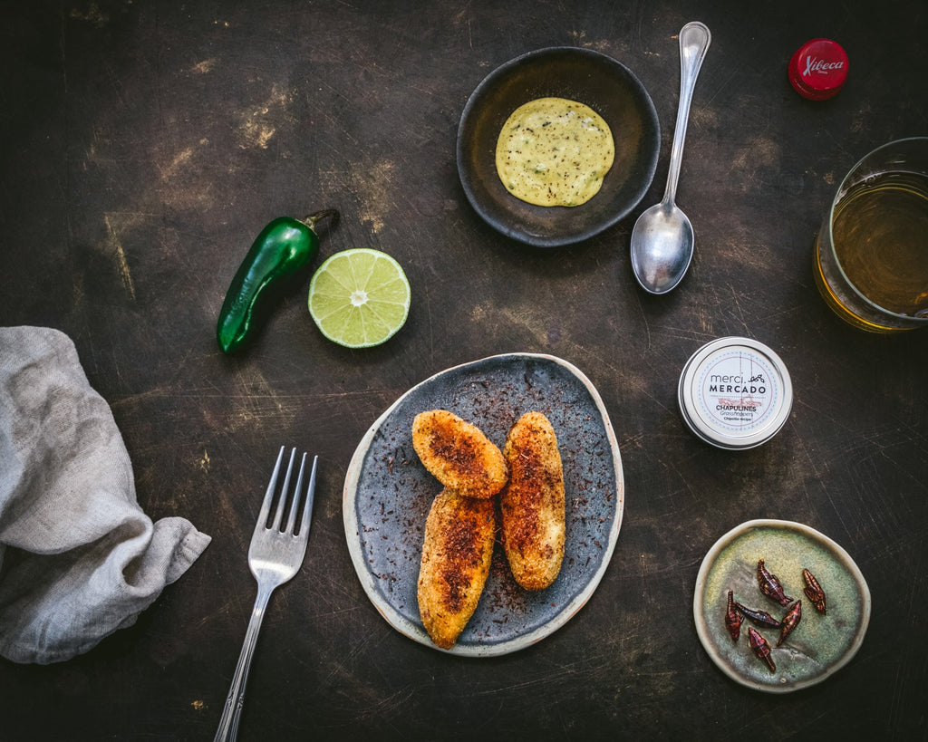MerciMercado Recipe Grashopper Croquettes with Serrano Chili